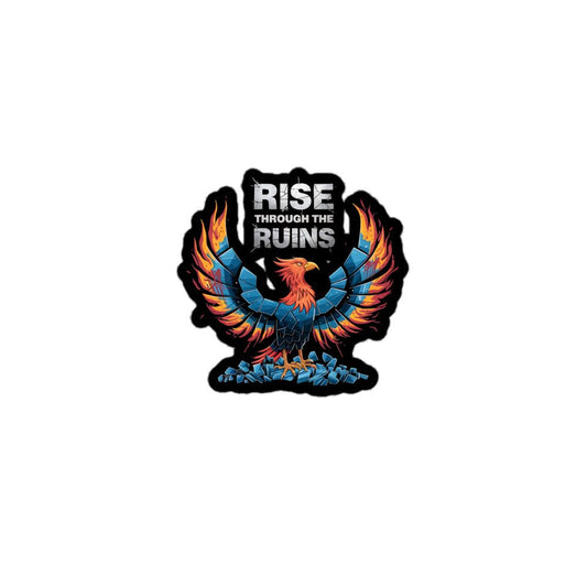 Grunge Design Bird Stickers | 'Rise Through the Ruins' Vinyl Stickers - Sublimegifts4u.com