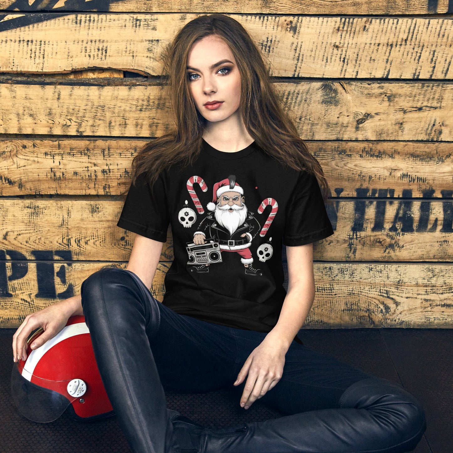 Grunge Rock N Roll Santa Women's T-Shirt – Soft, Lightweight & Flattering - Sublimegifts4u.com