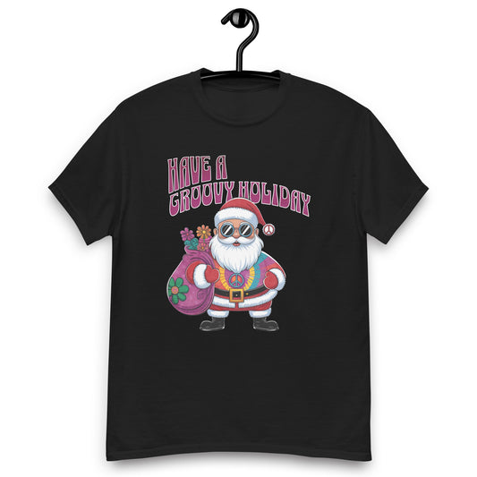 Hippie Santa Claus T-Shirt - Have a Groovy Holiday | 100% Cotton Women's Tee - Sublimegifts4u.com