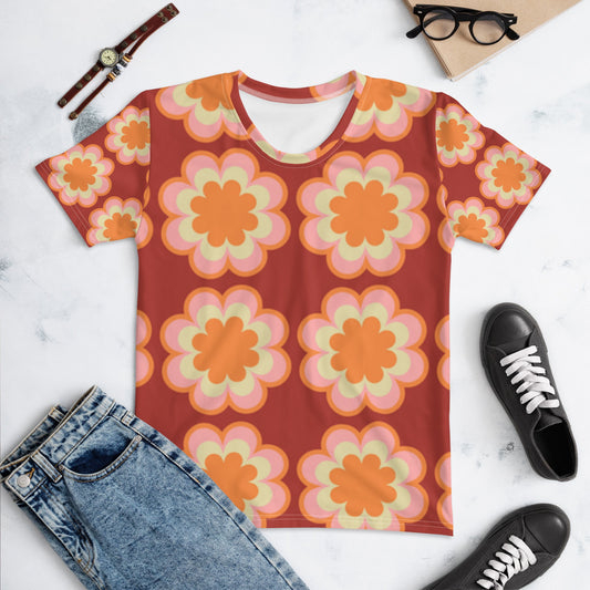 Hippie Style Floral All - Over Print Women's Tee | Smooth & Comfortable - Sublimegifts4u.com