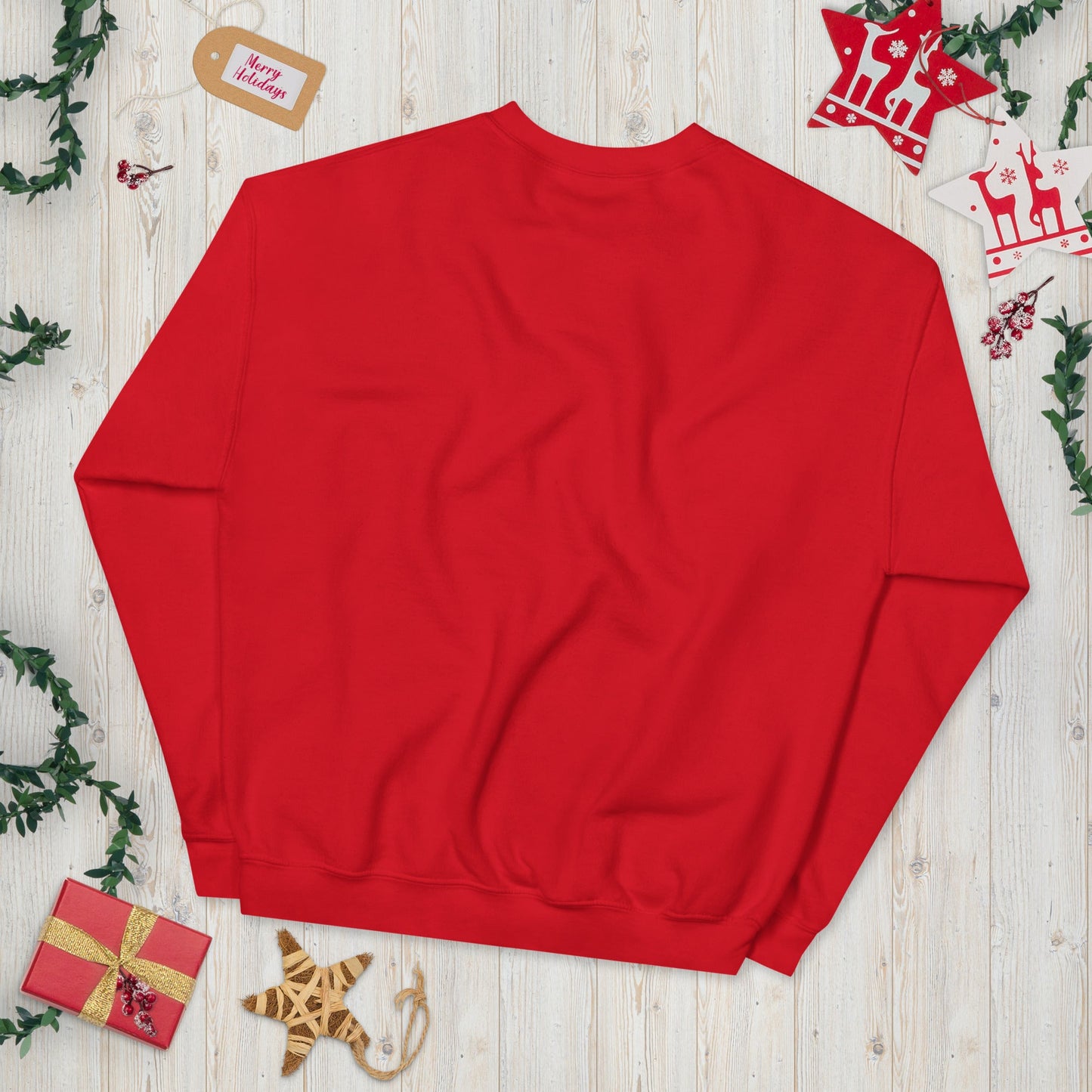 "Ho Ho Ho Women's Christmas Sweatshirt - String of Christmas Lights, Soft & Warm Classic Fit - Sublimegifts4u.com