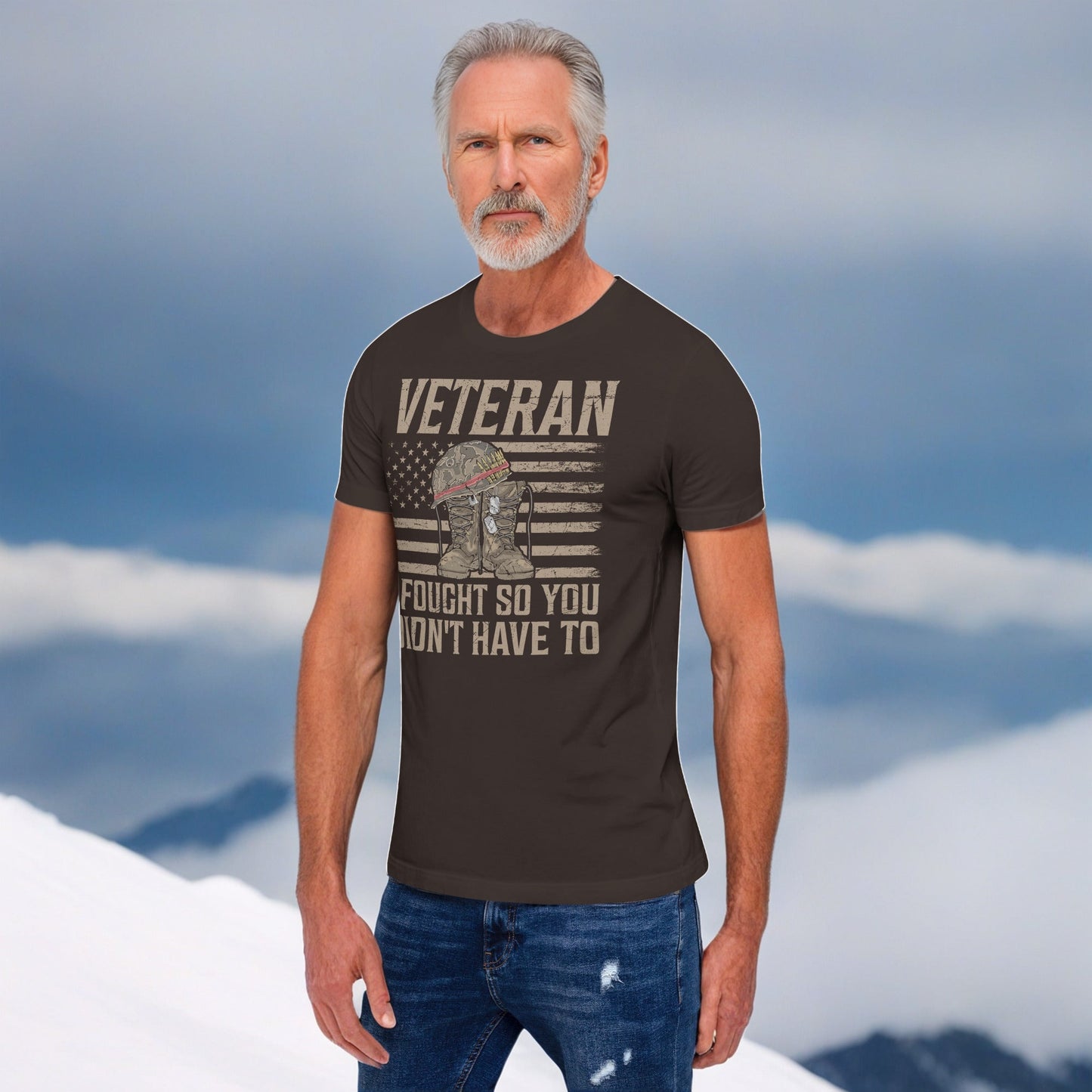 I Fought So You Didn't Have To" Veteran T-Shirt - Men's Boots & Helmet Flag Design - Sublimegifts4u.com