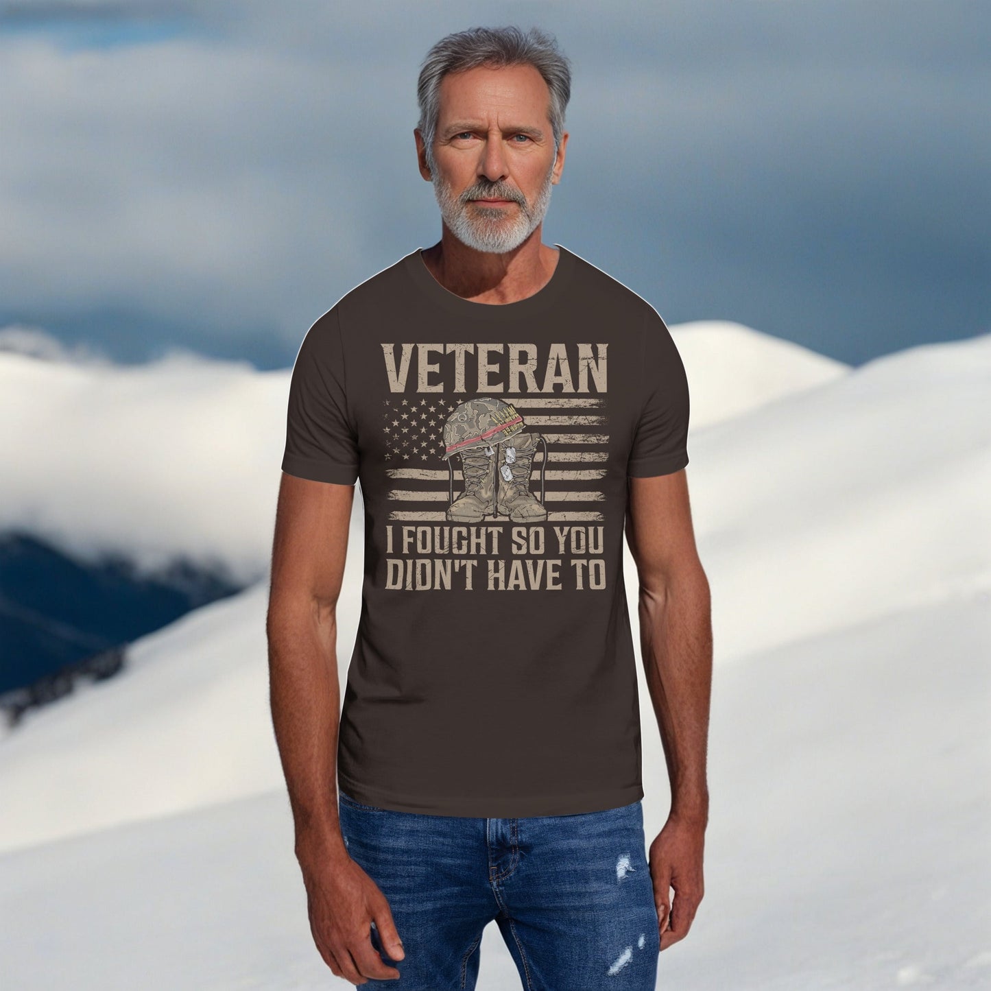 I Fought So You Didn't Have To" Veteran T-Shirt - Men's Boots & Helmet Flag Design - Sublimegifts4u.com