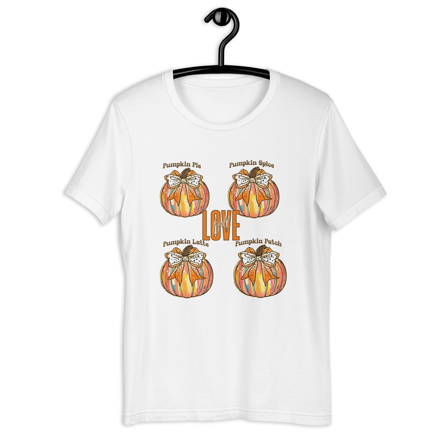 I Love Fall Women's T-Shirt – Pumpkin Patch, Pie, Latte Design | Soft & Lightweight Tee - Sublimegifts4u.com