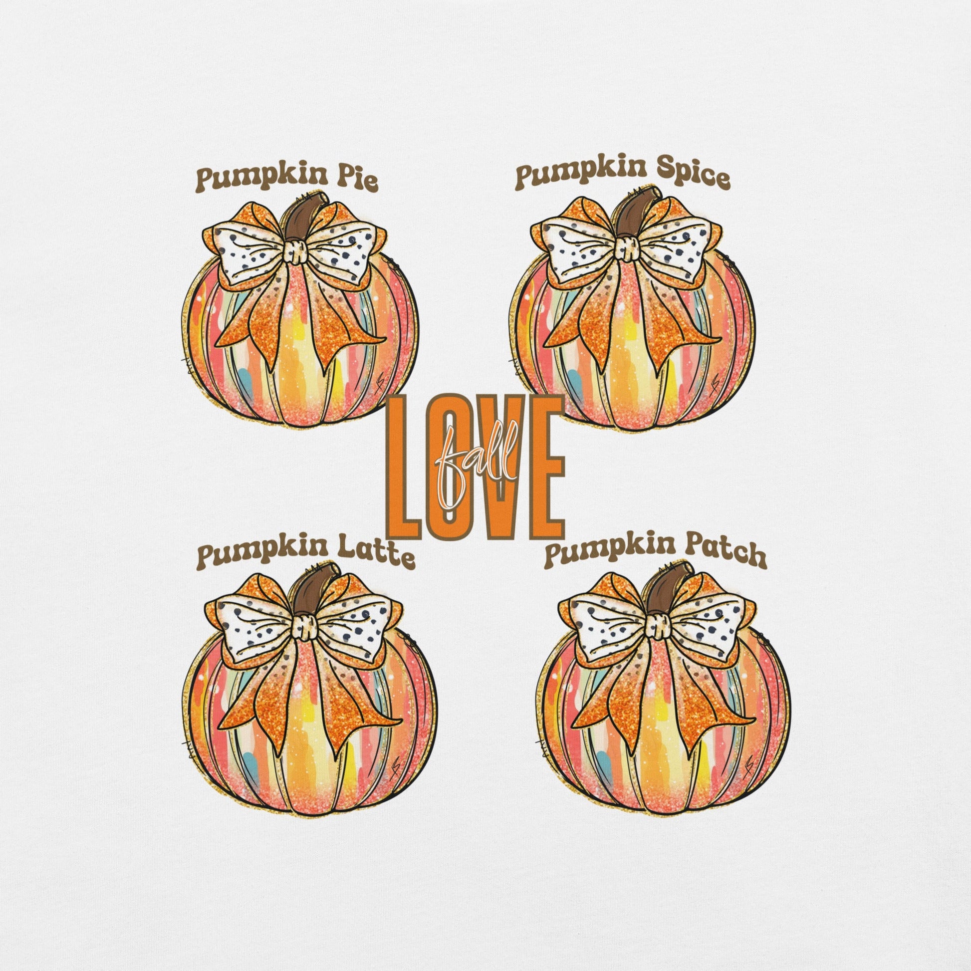 I Love Fall Women's T-Shirt – Pumpkin Patch, Pie, Latte Design | Soft & Lightweight Tee - Sublimegifts4u.com