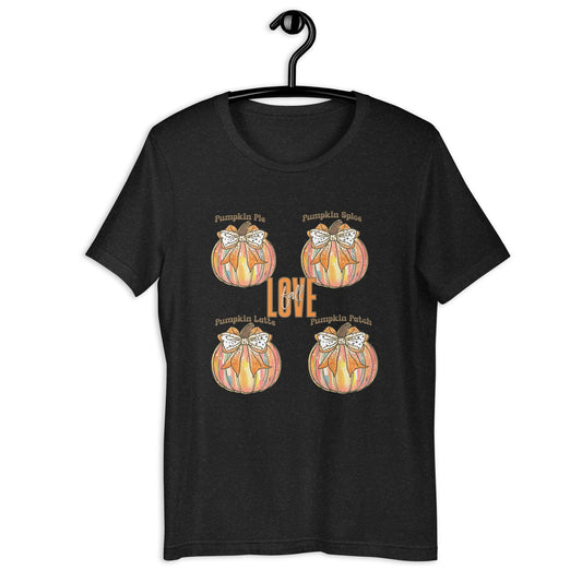 I Love Fall Women's T-Shirt – Pumpkin Patch, Pie, Latte Design | Soft & Lightweight Tee - Sublimegifts4u.com