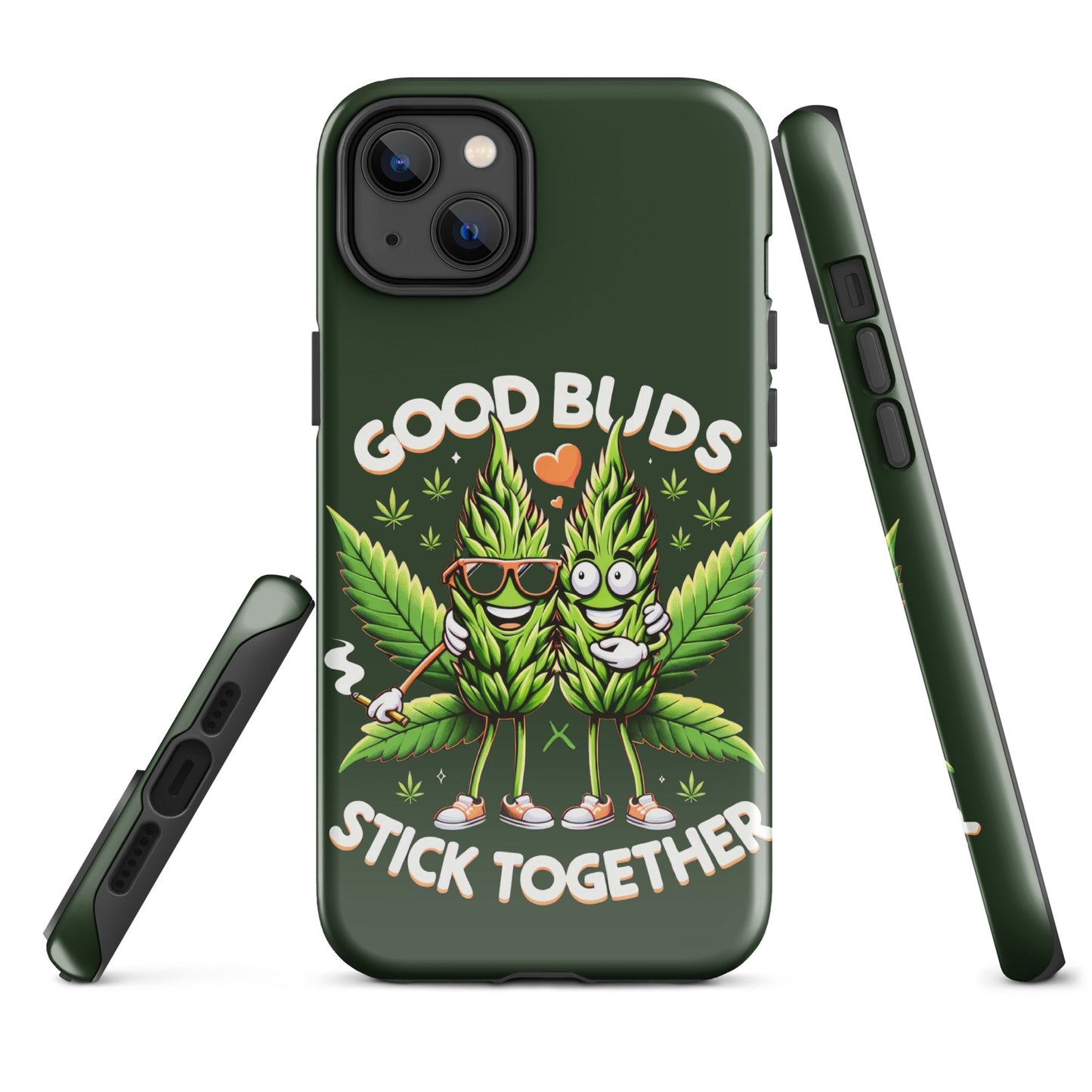 iPhone Tough Case: 'Buds Stick Together' Marijuana Design – Dual - Layer Protection - Sublimegifts4u.com