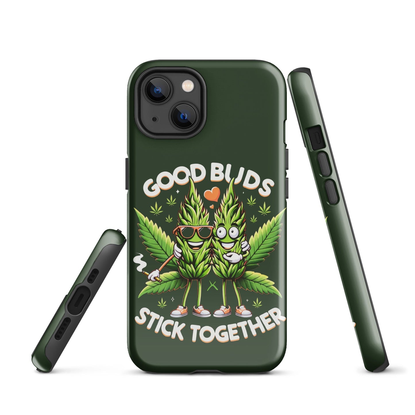 iPhone Tough Case: 'Buds Stick Together' Marijuana Design – Dual - Layer Protection - Sublimegifts4u.com