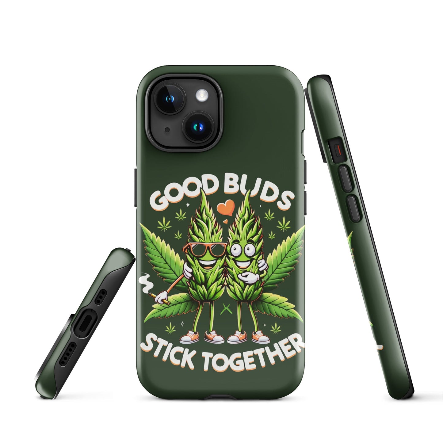 iPhone Tough Case: 'Buds Stick Together' Marijuana Design – Dual - Layer Protection - Sublimegifts4u.com