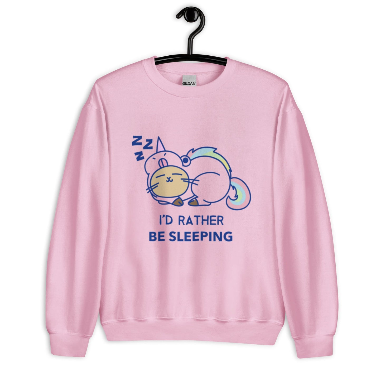 Kawaii Cat "I'd Rather Be Sleeping" Women's Sweatshirt - Cozy & Cute - Sublimegifts4u.com