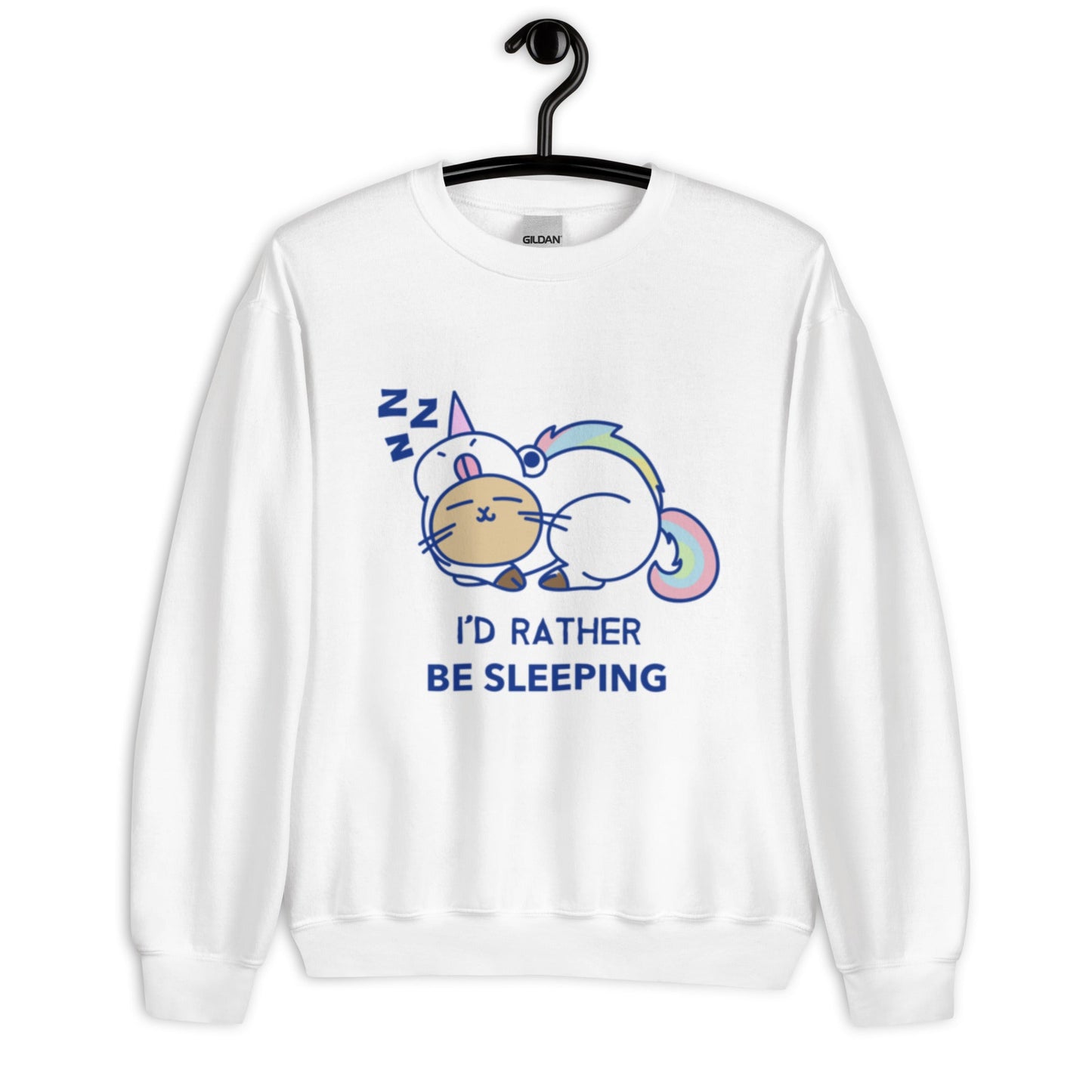 Kawaii Cat "I'd Rather Be Sleeping" Women's Sweatshirt - Cozy & Cute - Sublimegifts4u.com