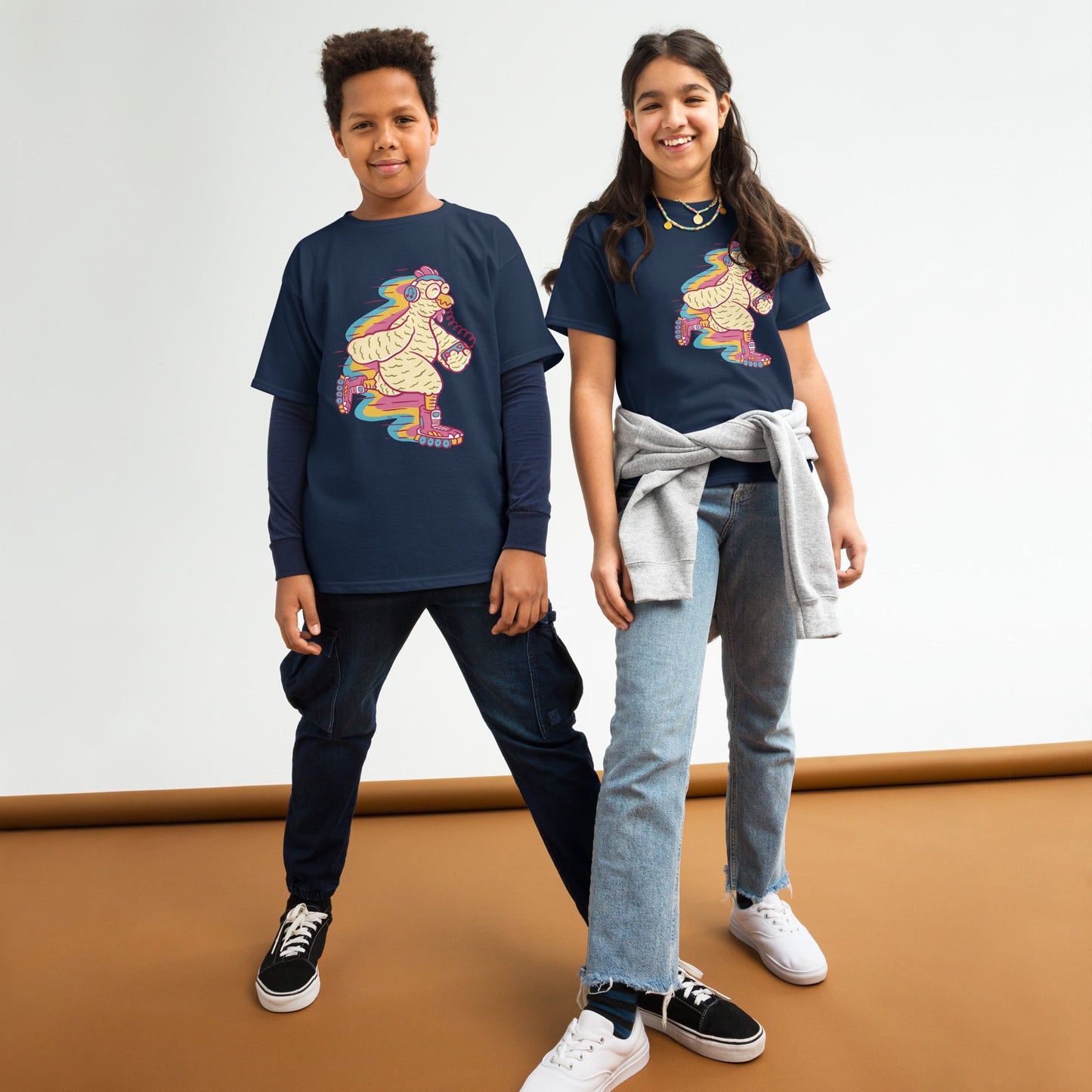 Kids Big Bird Rollerskating Tee - Y2K Design | Youth Sizes S - XL - Sublimegifts4u.com