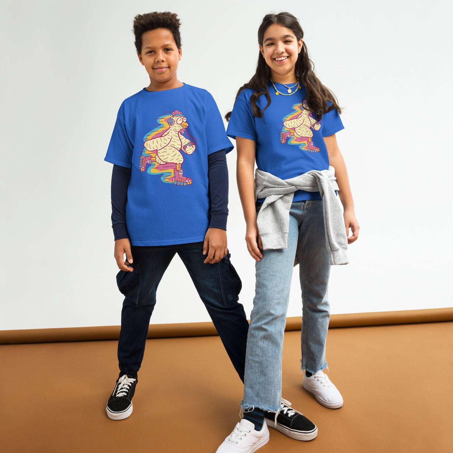 Kids Big Bird Rollerskating Tee - Y2K Design | Youth Sizes S - XL - Sublimegifts4u.com