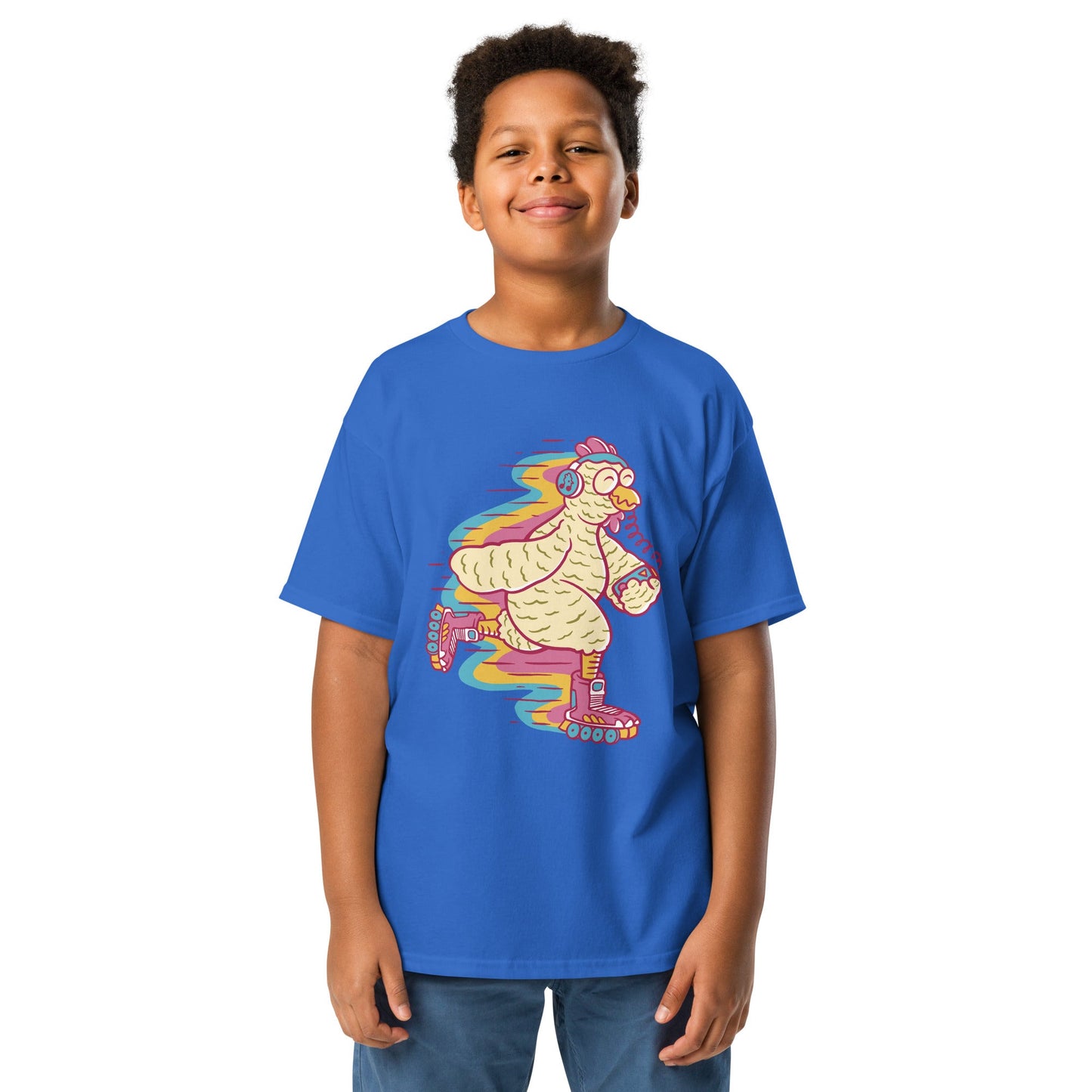 Kids Big Bird Rollerskating Tee - Y2K Design | Youth Sizes S - XL - Sublimegifts4u.com