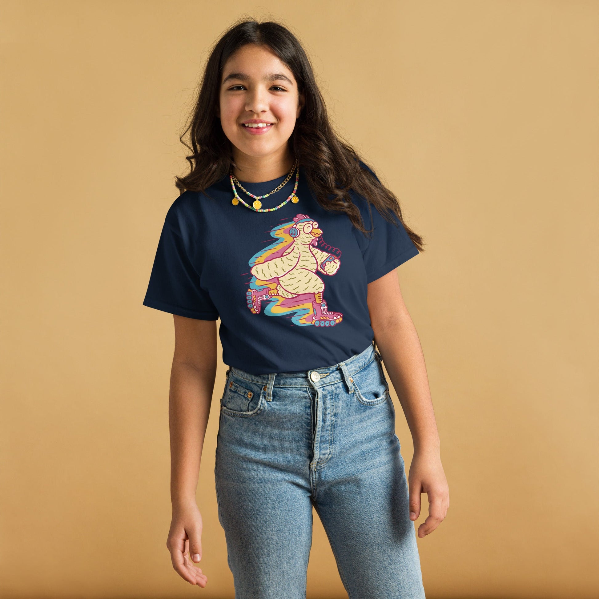 Kids Big Bird Rollerskating Tee - Y2K Design | Youth Sizes S - XL - Sublimegifts4u.com