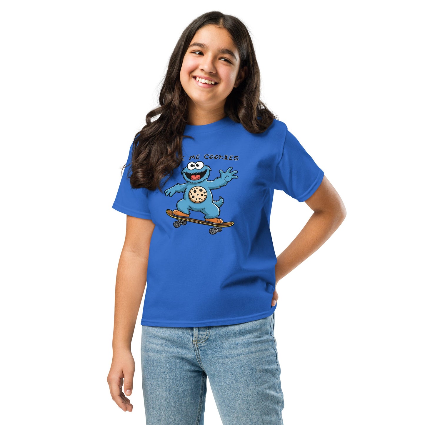 Kids' Skateboarding Monster Tee – 'Give Me Cookie' | 100% Cotton Classic Fit - Sublimegifts4u.com