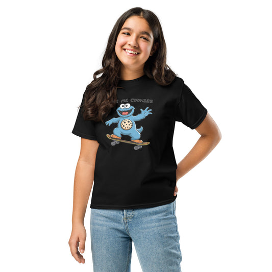 Kids' Skateboarding Monster Tee – 'Give Me Cookie' | 100% Cotton Classic Fit - Sublimegifts4u.com