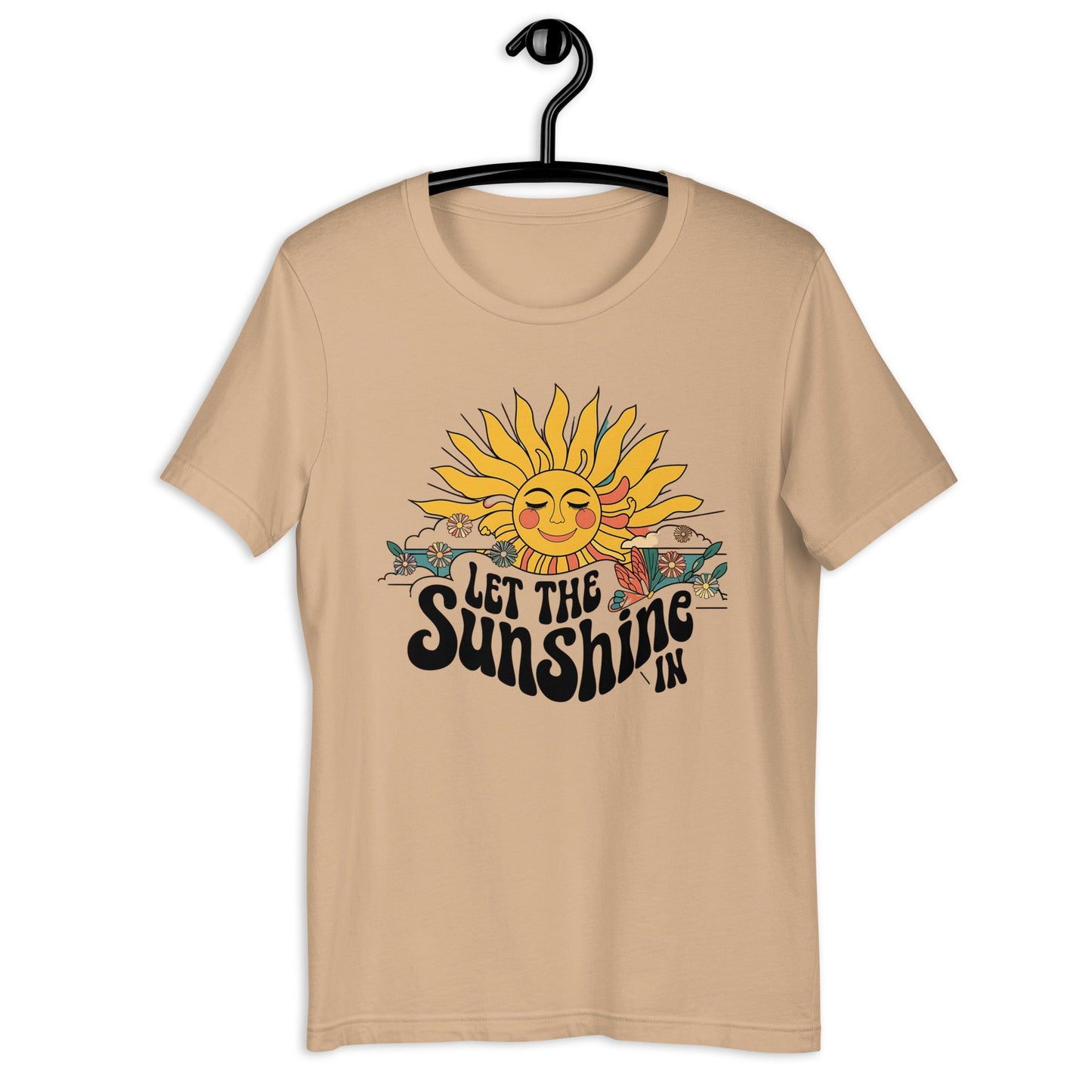 Let the Sunshine In" Women's Tee - Soft & Comfortable, Sun & Floral Design - Sublimegifts4u.com