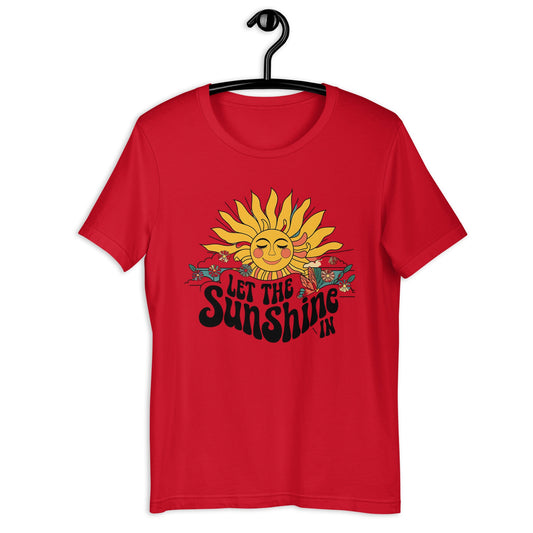 Let the Sunshine In" Women's Tee - Soft & Comfortable, Sun & Floral Design - Sublimegifts4u.com