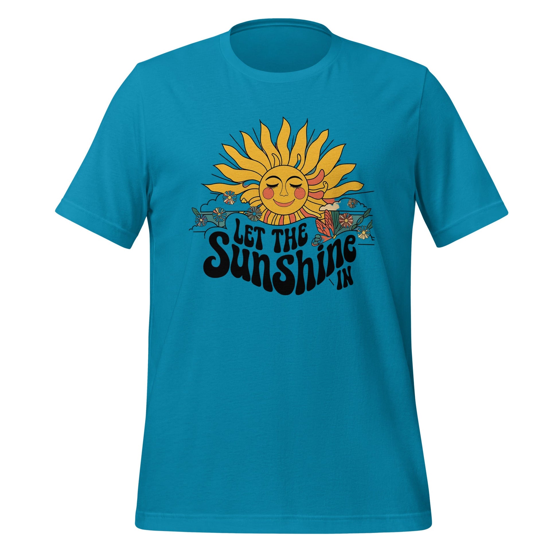 Let the Sunshine In" Women's Tee - Soft & Comfortable, Sun & Floral Design - Sublimegifts4u.com