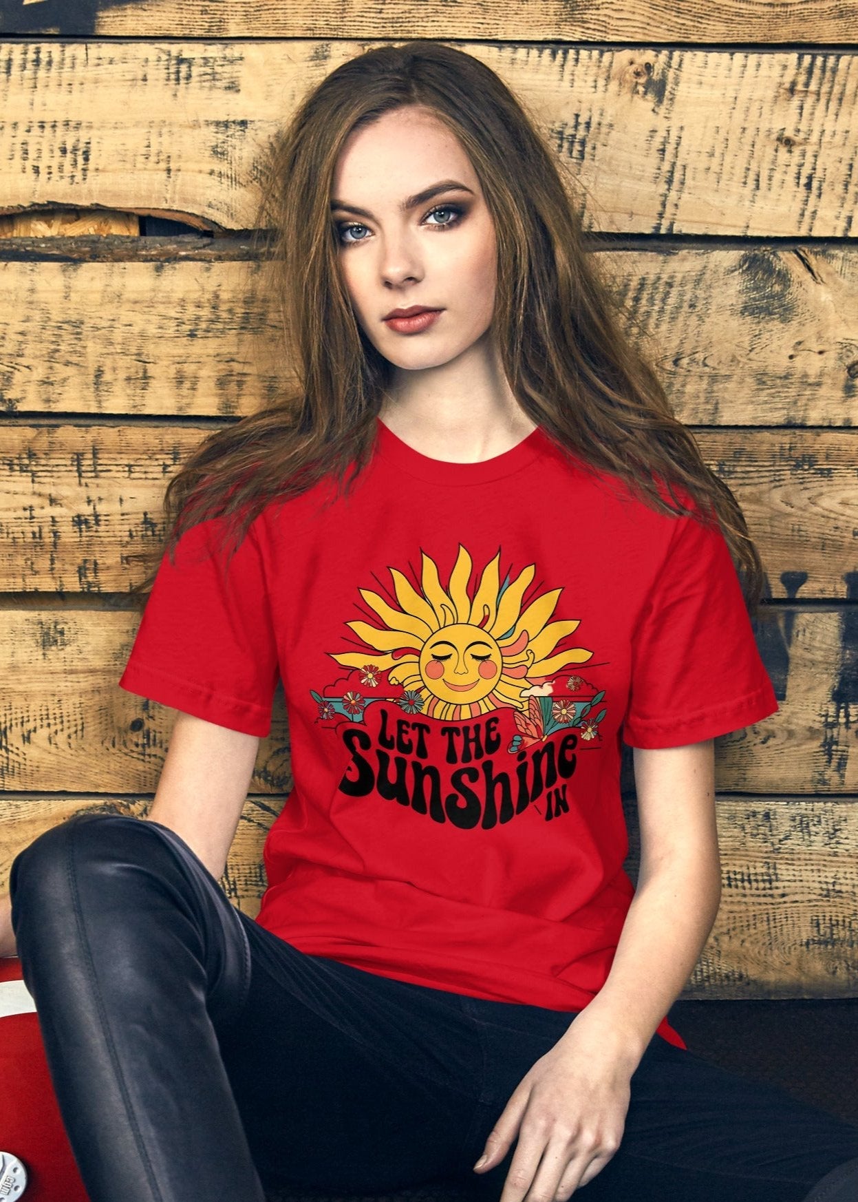 Let the Sunshine In" Women's Tee - Soft & Comfortable, Sun & Floral Design - Sublimegifts4u.com