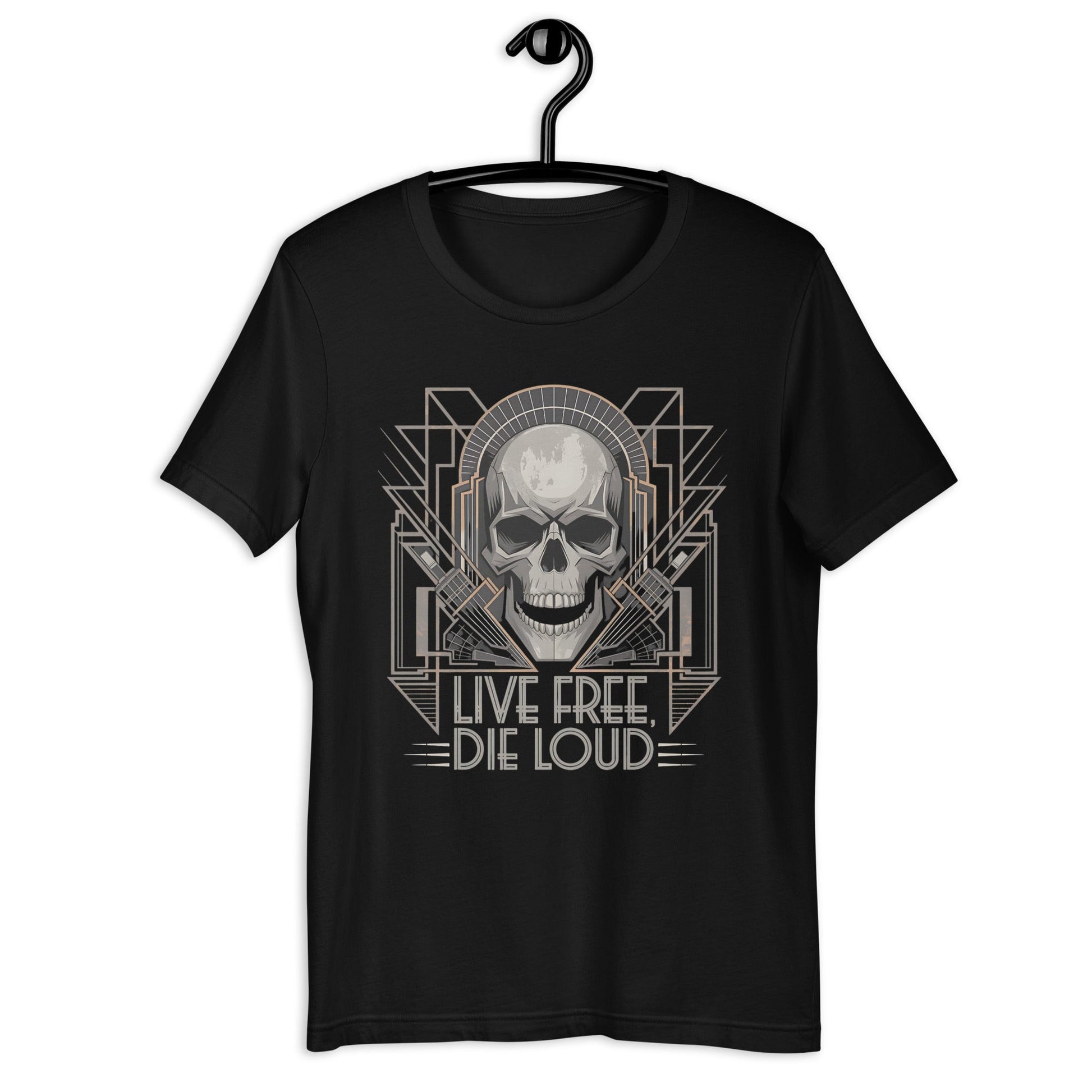 Live Free Die Loud Skull Graphic T-Shirt for Men – Bold & Comfortable Tee - Sublimegifts4u.com