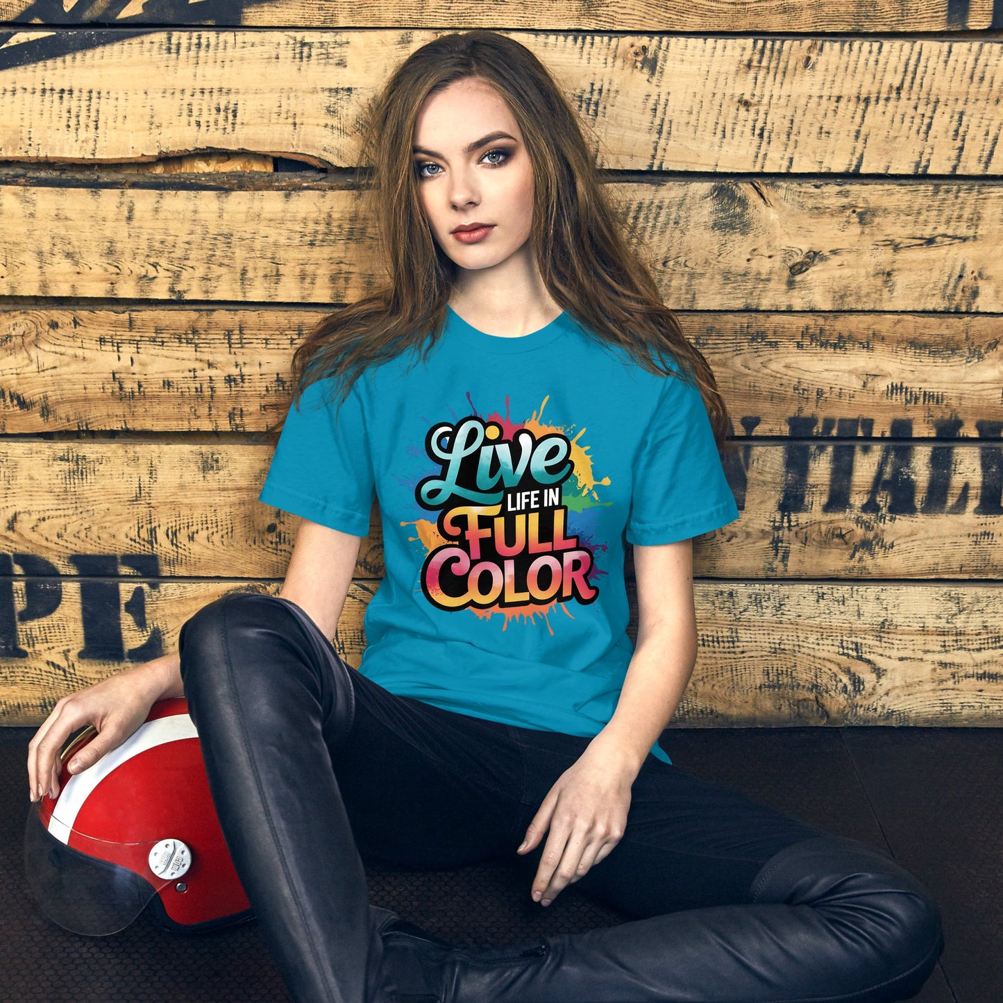 Live Life in Full Color Women's T-Shirt - Vibrant Splatter Design - Sublimegifts4u.com