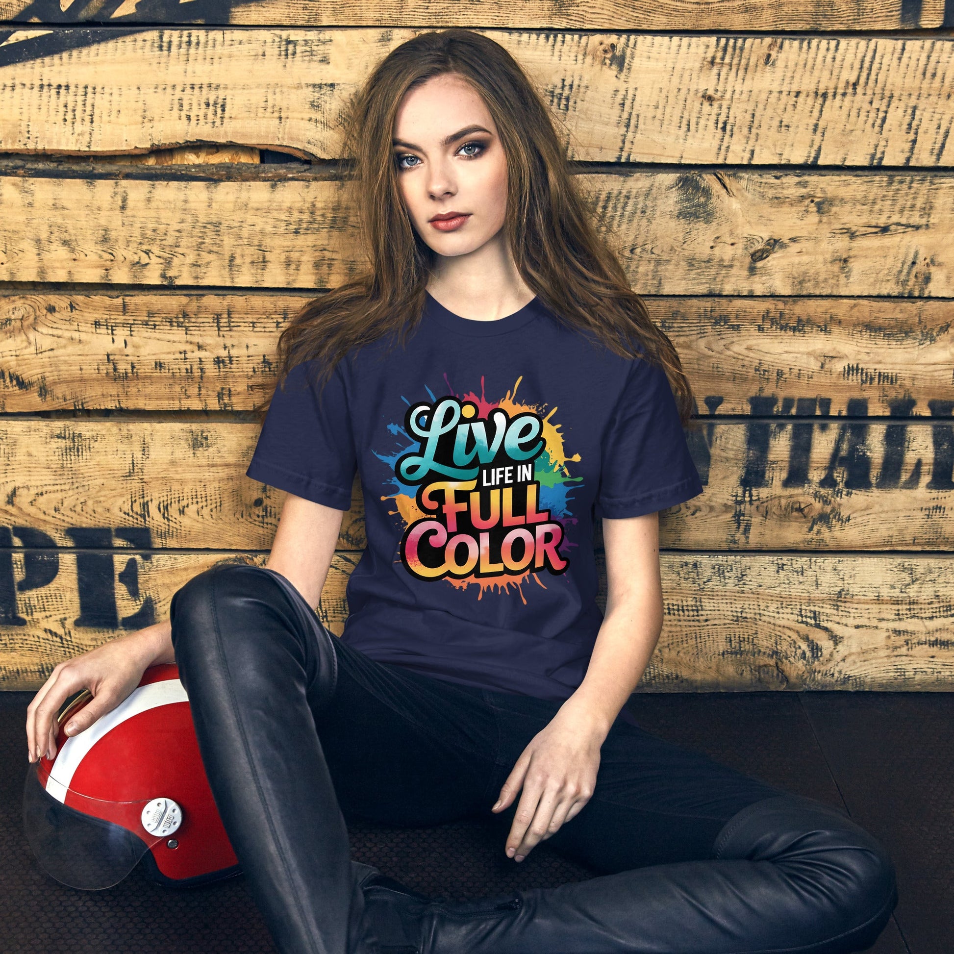 Live Life in Full Color Women's T-Shirt - Vibrant Splatter Design - Sublimegifts4u.com