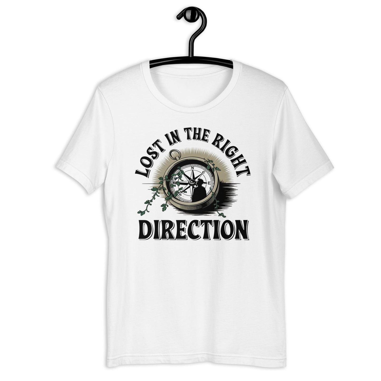 Lost in the Right Direction Women's T-Shirt - Grunge Motivational Quote & Compass Design - Sublimegifts4u.com