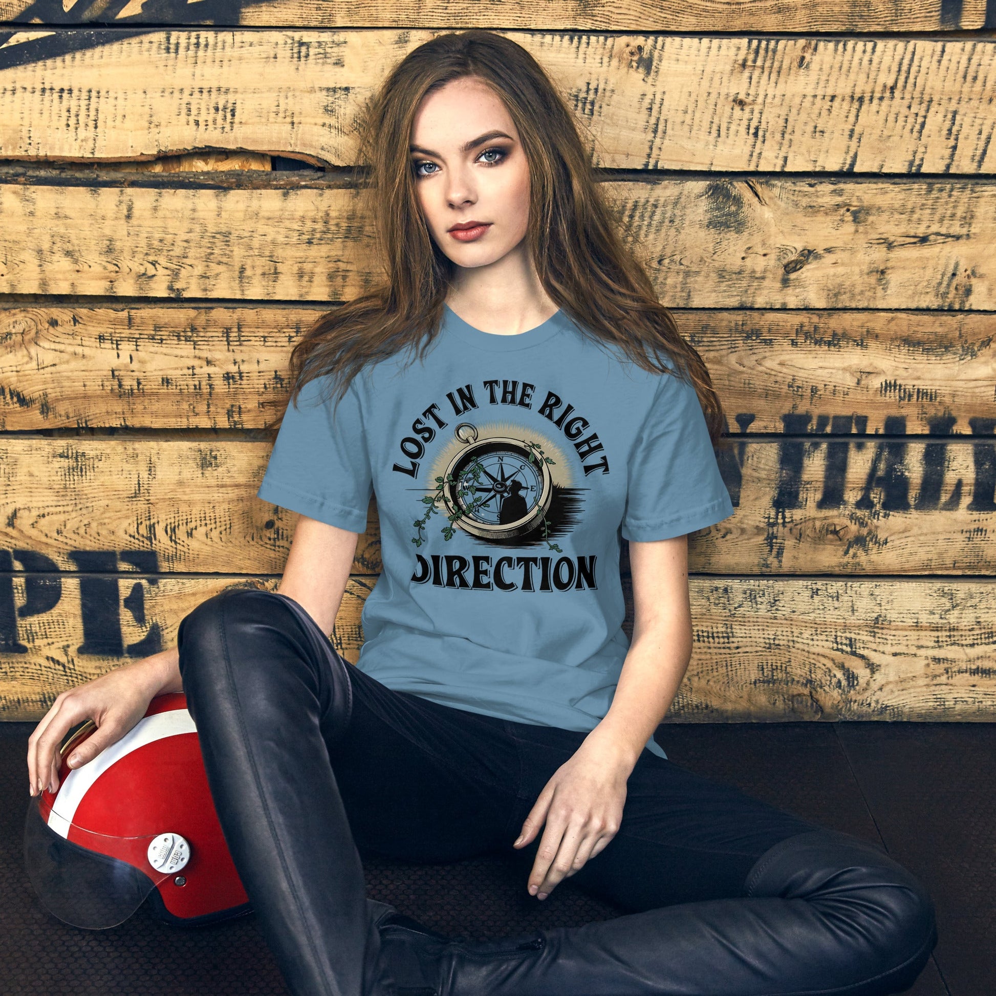 Lost in the Right Direction Women's T-Shirt - Grunge Motivational Quote & Compass Design - Sublimegifts4u.com