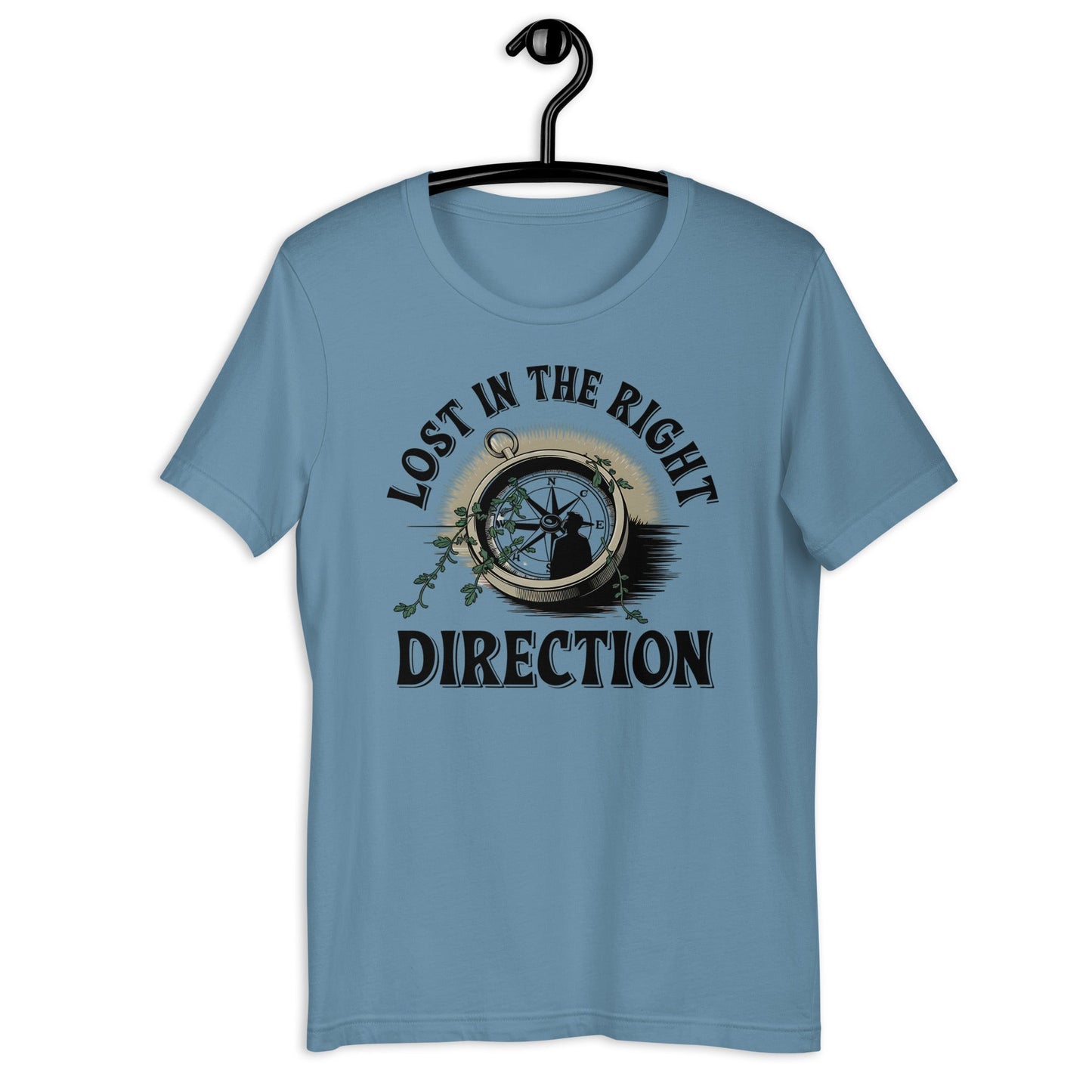 Lost in the Right Direction Women's T-Shirt - Grunge Motivational Quote & Compass Design - Sublimegifts4u.com