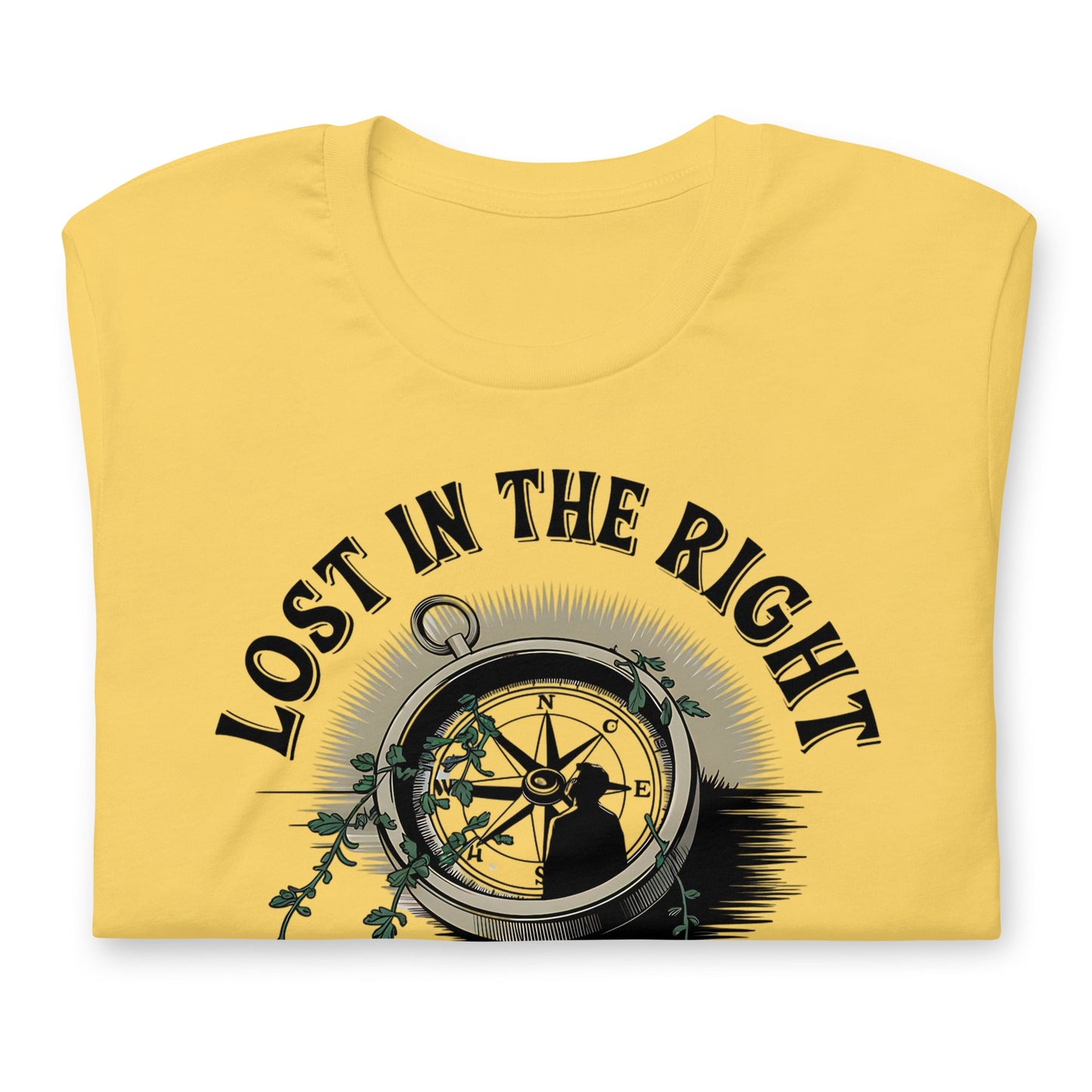 Lost in the Right Direction Women's T-Shirt - Grunge Motivational Quote & Compass Design - Sublimegifts4u.com