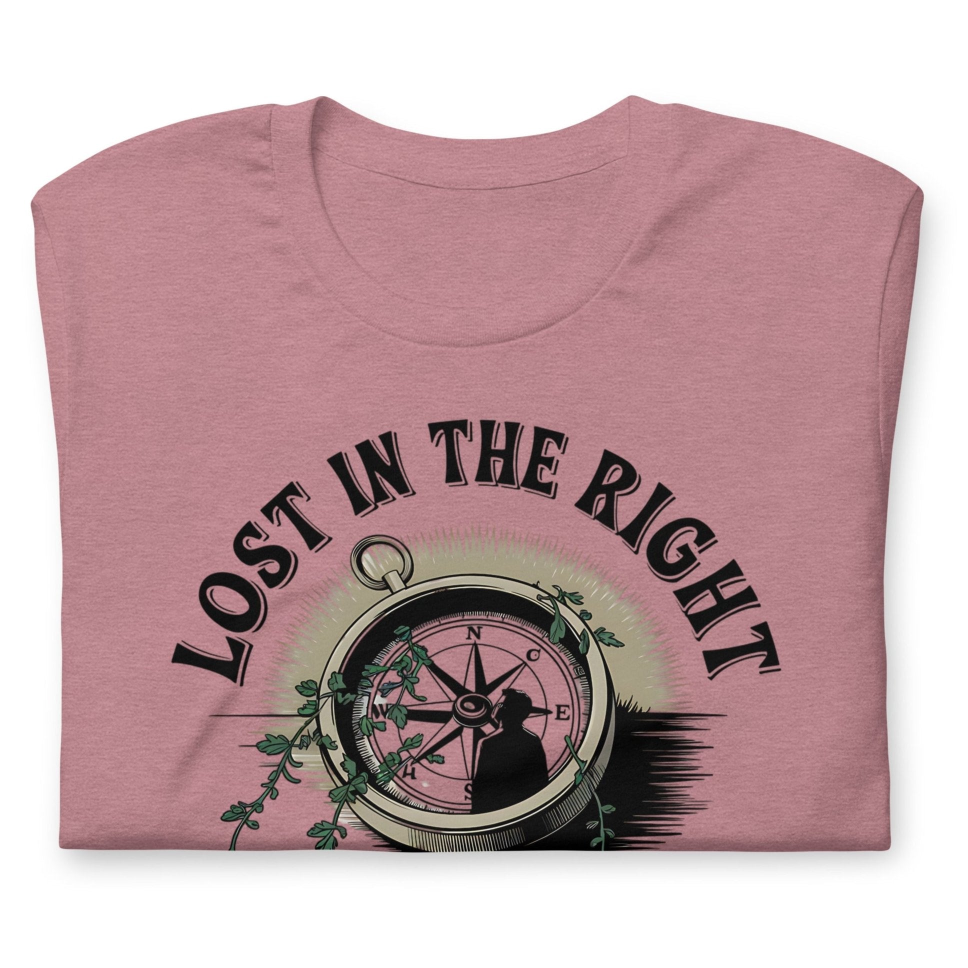 Lost in the Right Direction Women's T-Shirt - Grunge Motivational Quote & Compass Design - Sublimegifts4u.com