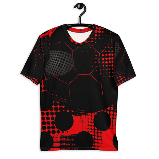 Men's Black and Red Dotted Grunge All - Over Print Tee - Smooth and Comfortable - Sublimegifts4u.com