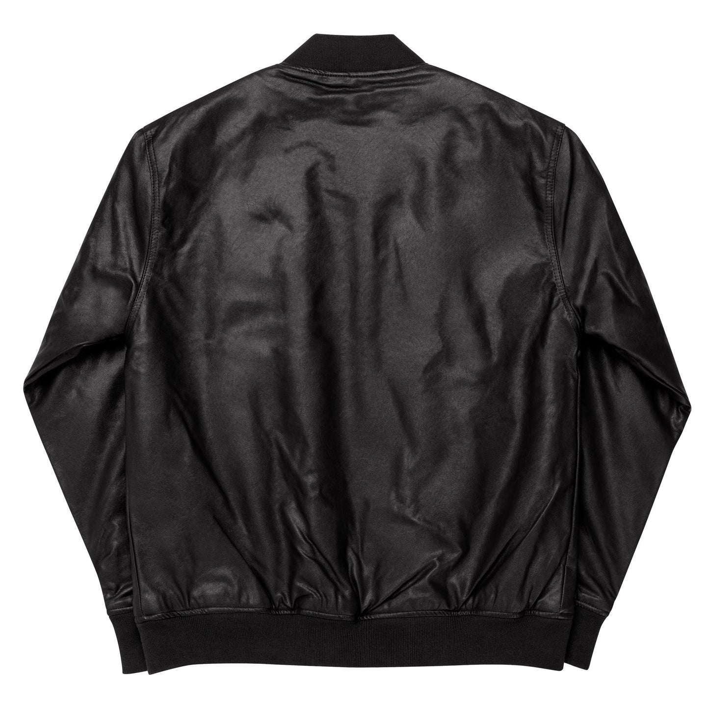 Men's Bomber Jacket with Running Symbol - Brown & Black PU Leather - Sublimegifts4u.com