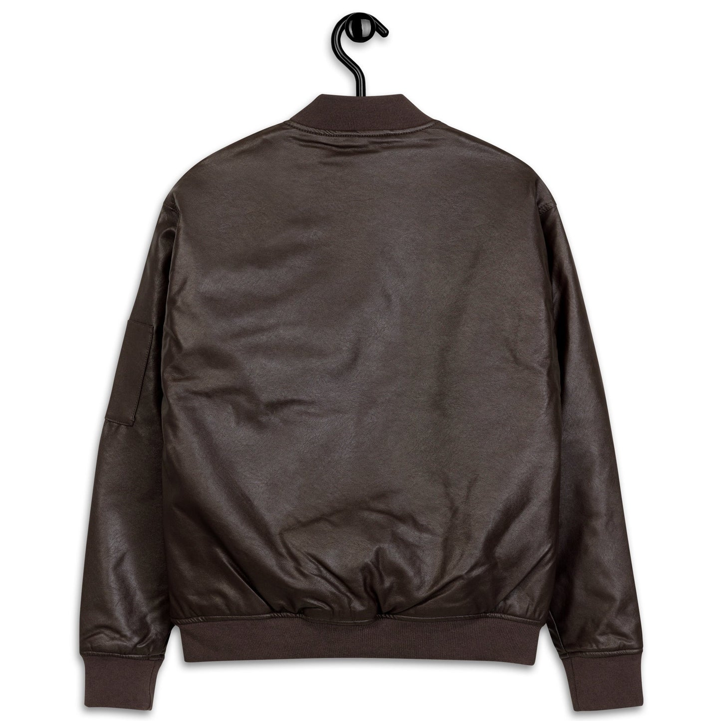 Men's Brown Bomber Jacket with Embroidered Arrows and Boss - Classic PU Leather - Sublimegifts4u.com