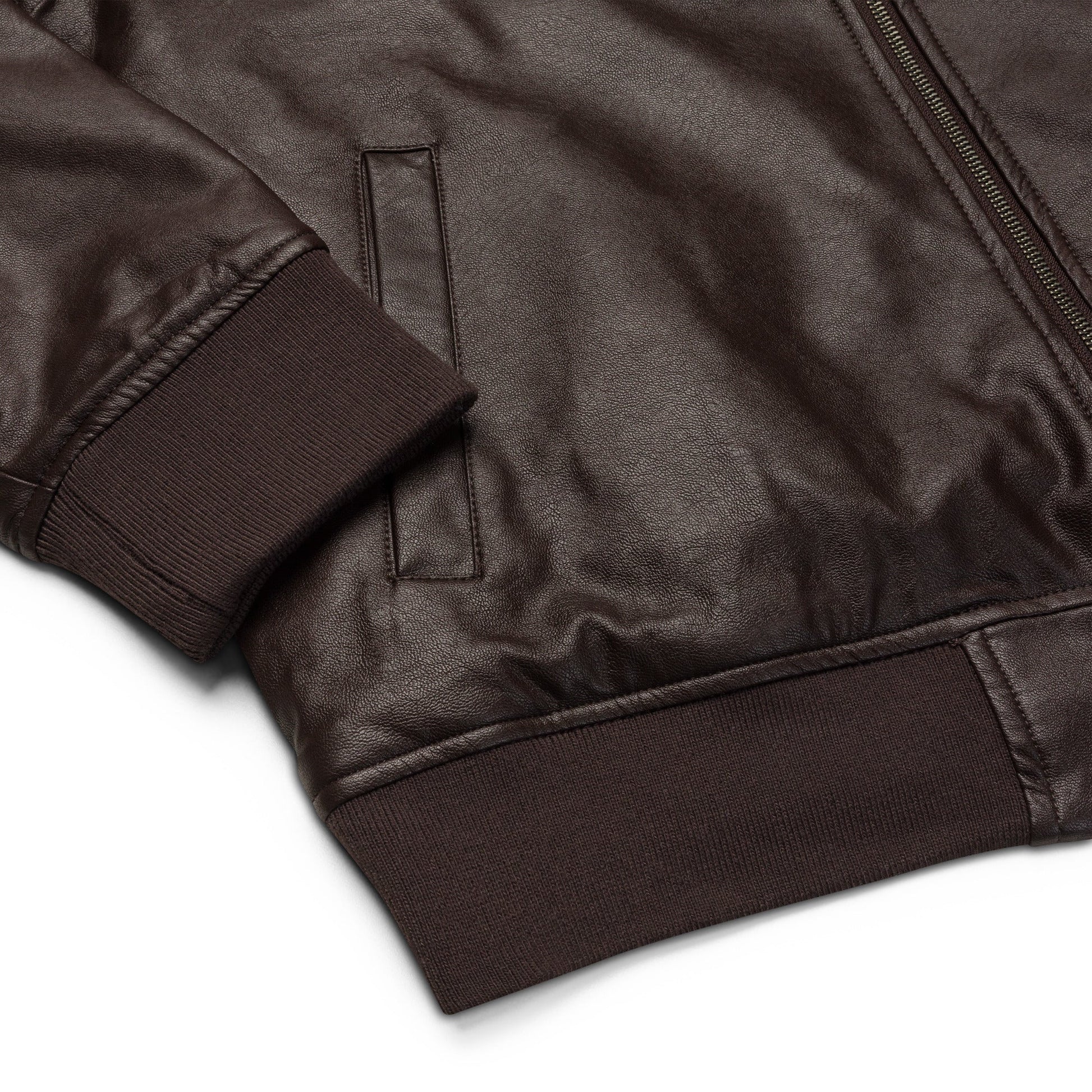 Men's Brown Bomber Jacket with Embroidered Arrows and Boss - Classic PU Leather - Sublimegifts4u.com