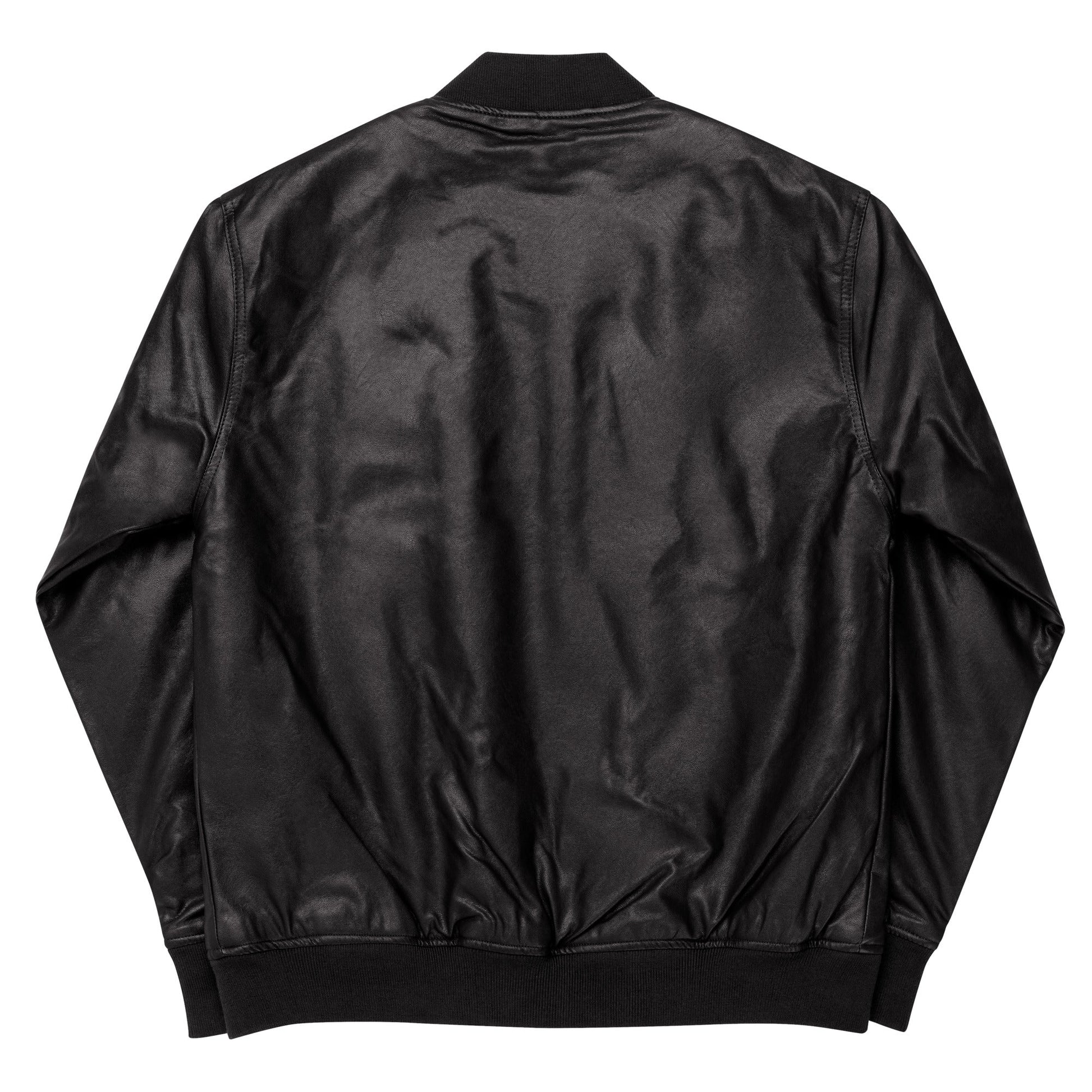 Men's Embroidered Bomber Jacket - Aspire to Inspire - Classic PU Leather - Sublimegifts4u.com