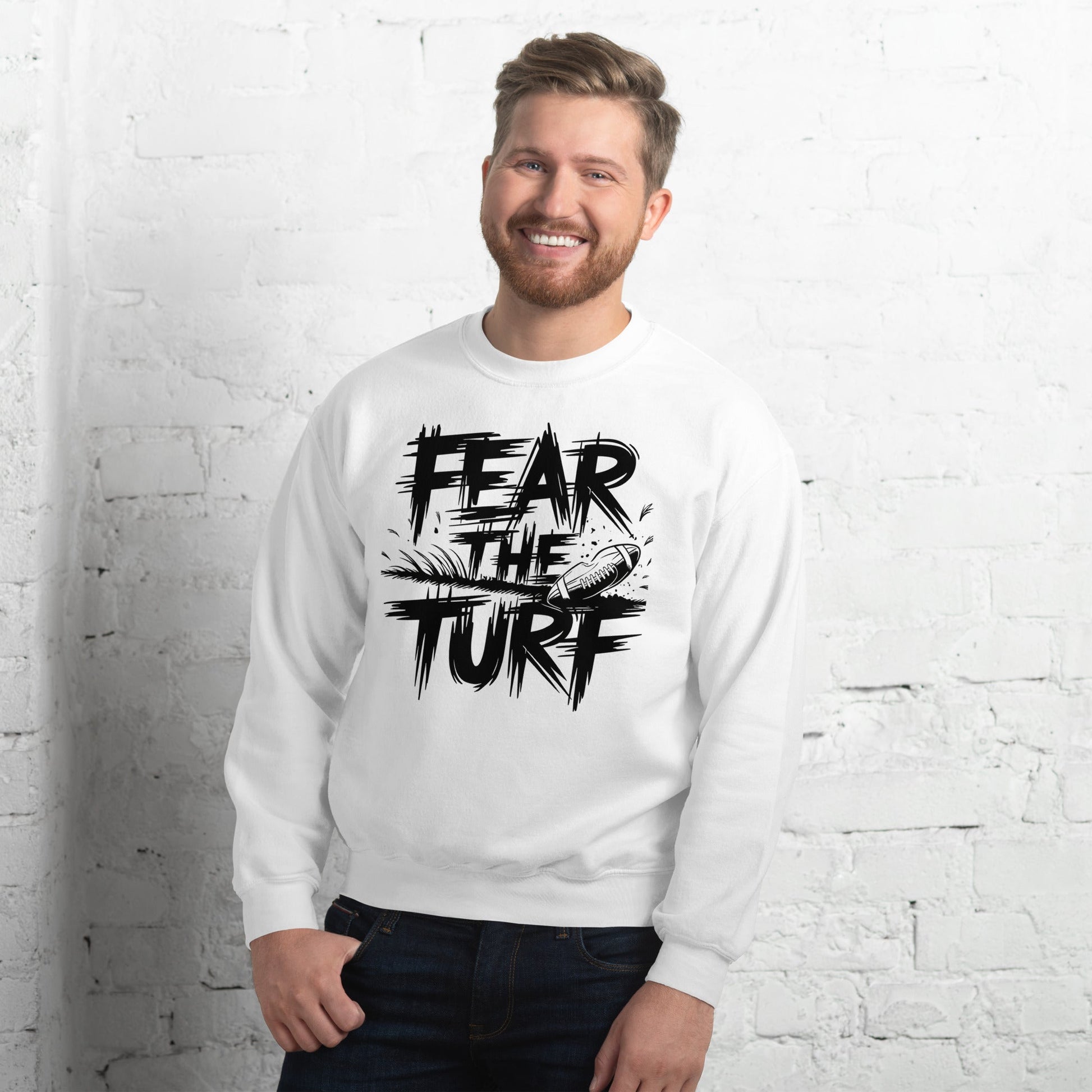 Men's Fear the Turf Sweatshirt – Soft & Warm with Bold Graphic Design - Sublimegifts4u.com