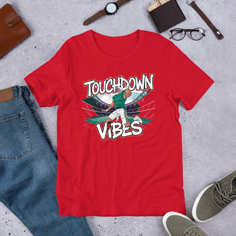 Men's Football 'Touch Down Vibes' T-Shirt – Soft, Lightweight, Perfect Fit - Sublimegifts4u.com