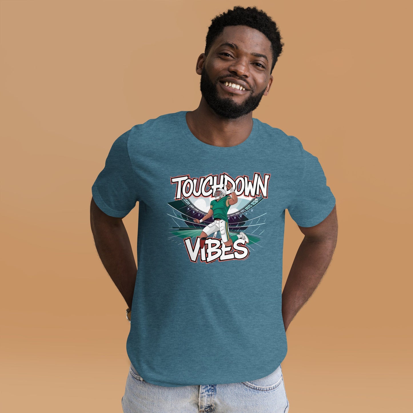 Men's Football 'Touch Down Vibes' T-Shirt – Soft, Lightweight, Perfect Fit - Sublimegifts4u.com