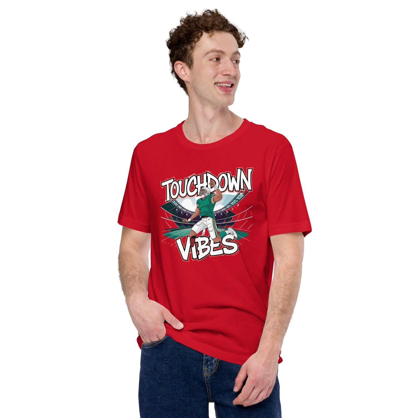 Men's Football 'Touch Down Vibes' T-Shirt – Soft, Lightweight, Perfect Fit - Sublimegifts4u.com