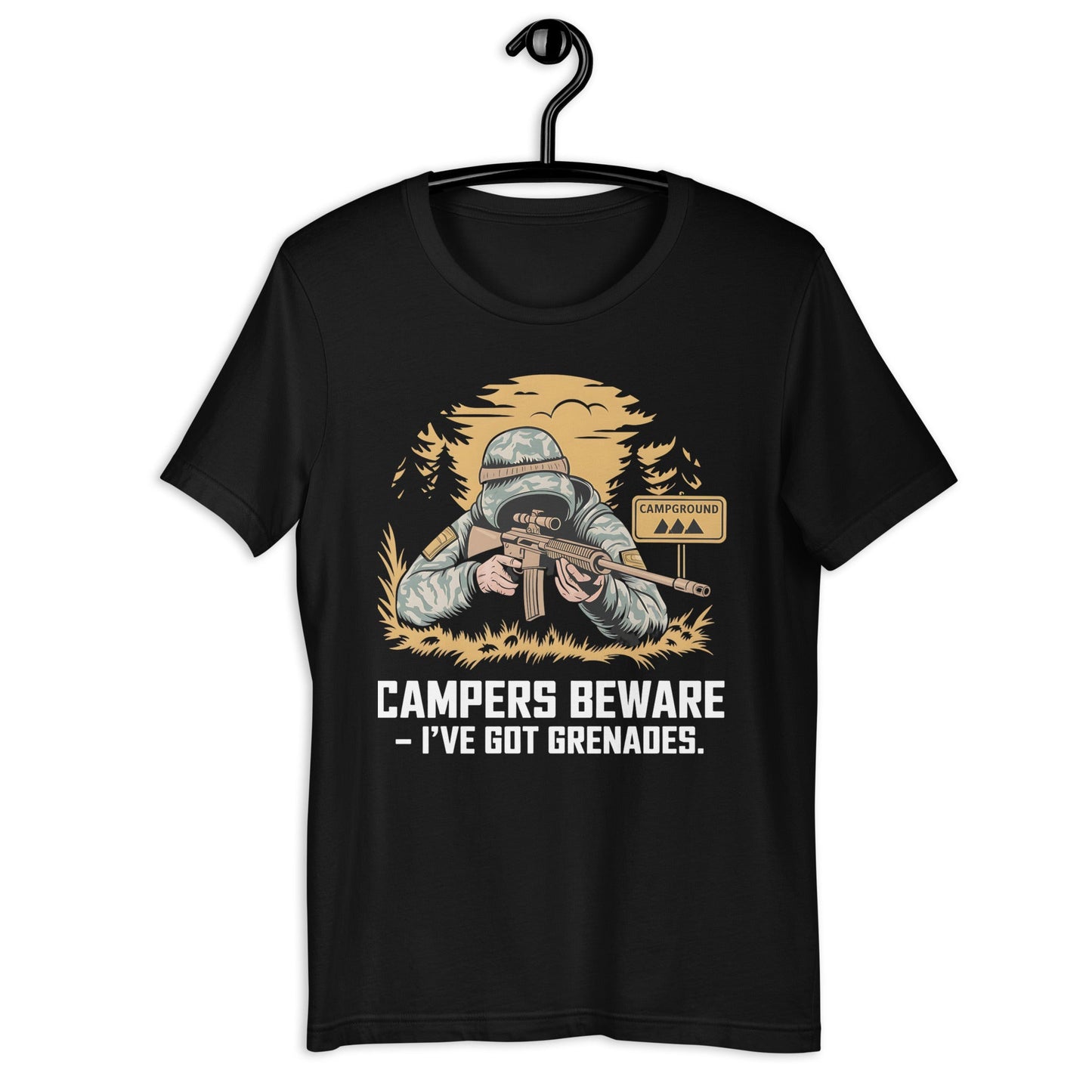 Men's Funny Video Game T-Shirt - "Campers I've Got Grenades - Sublimegifts4u.com