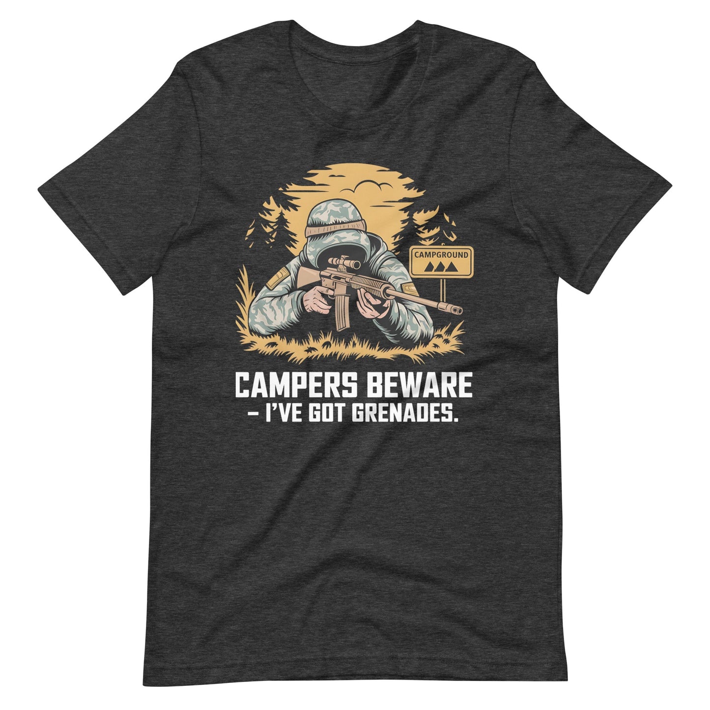 Men's Funny Video Game T-Shirt - "Campers I've Got Grenades - Sublimegifts4u.com