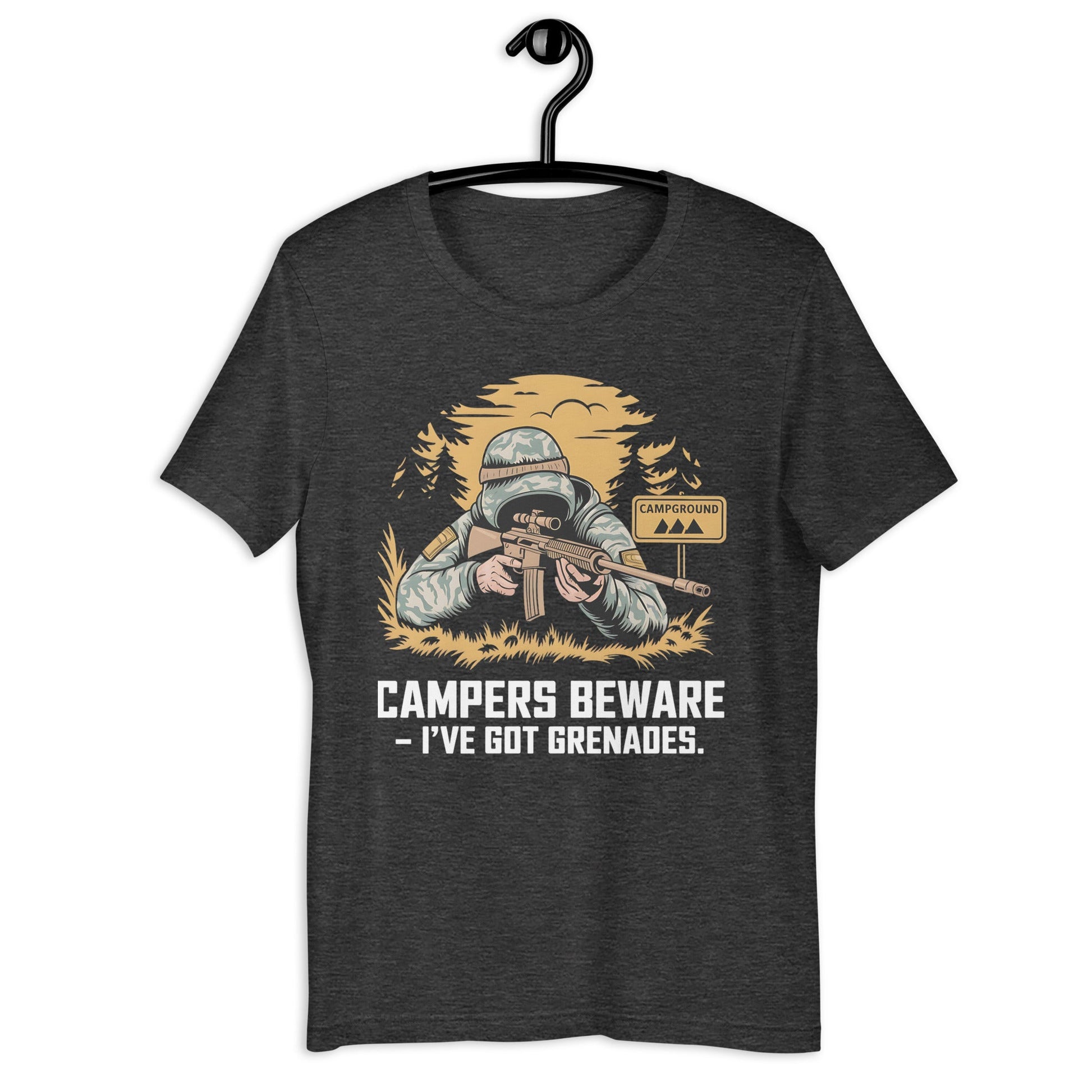 Men's Funny Video Game T-Shirt - "Campers I've Got Grenades - Sublimegifts4u.com