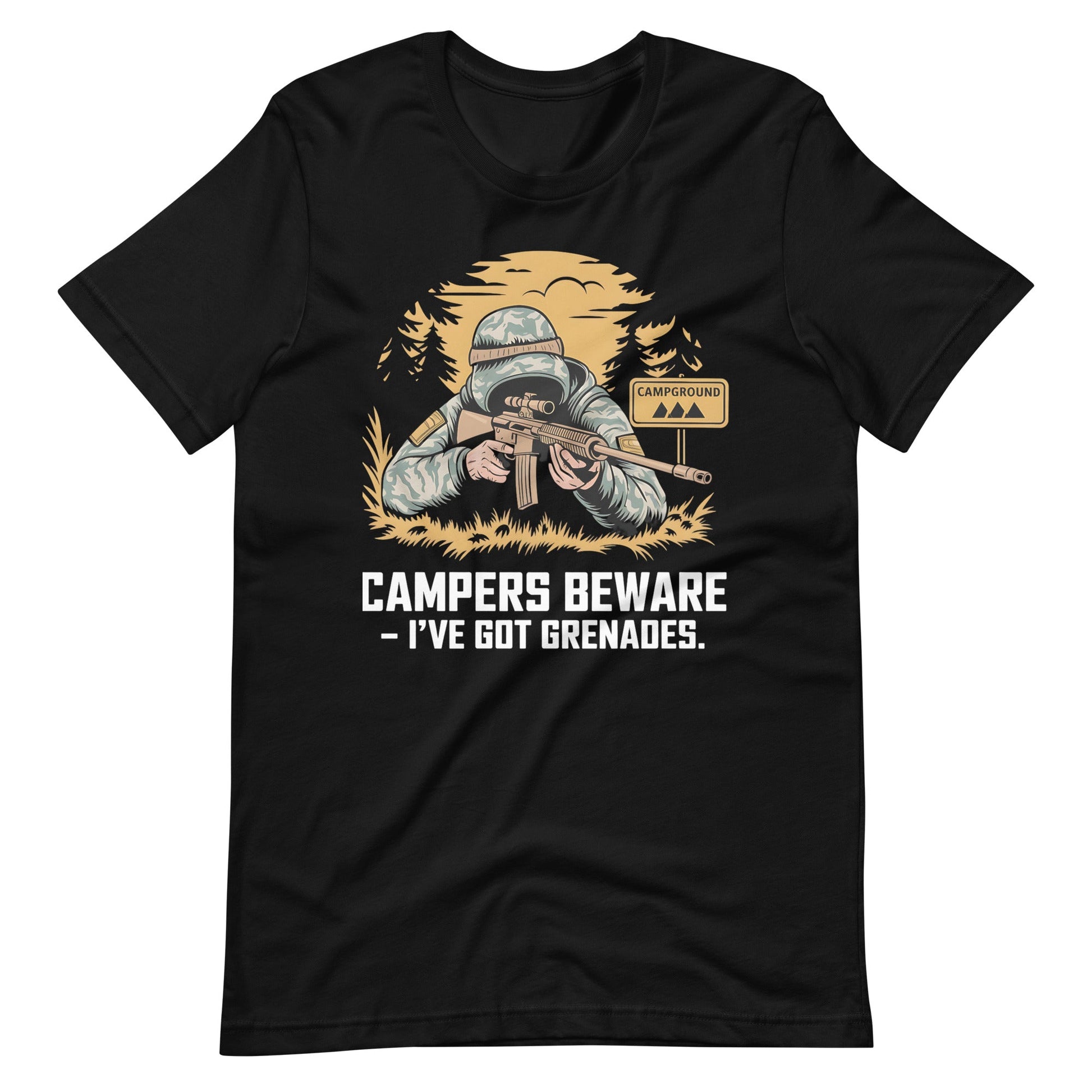 Men's Funny Video Game T-Shirt - "Campers I've Got Grenades - Sublimegifts4u.com