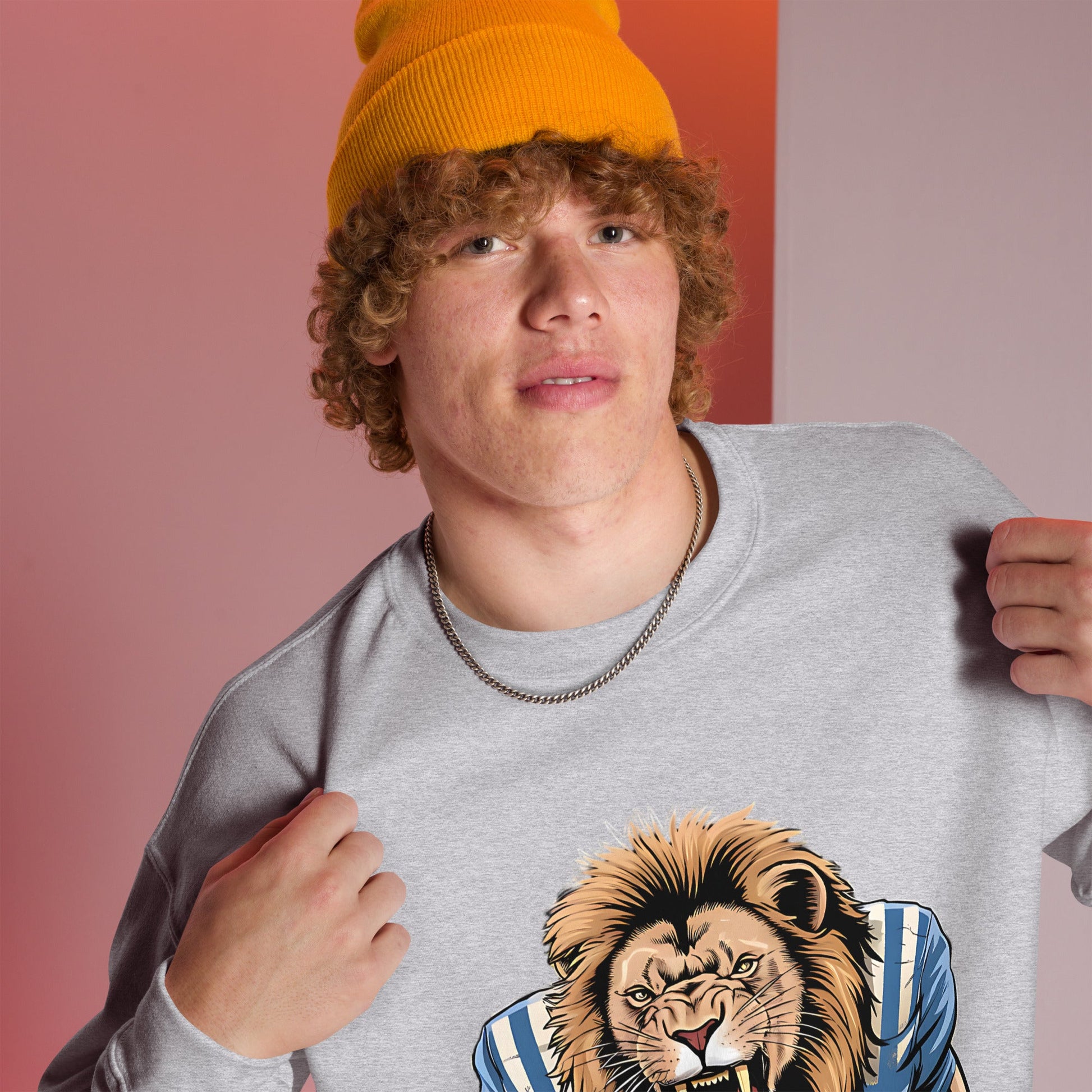 Men's Lion Football Sweatshirt – Warm & Classic Fit - Sublimegifts4u.com