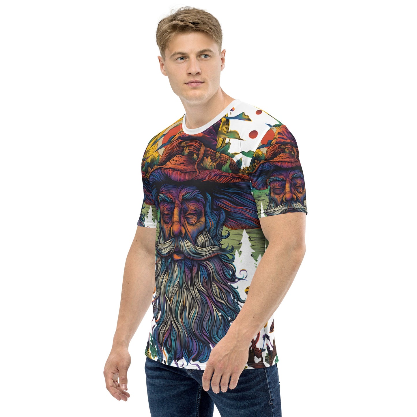 Men’s Psychedelic Hippie Design T-Shirt - Vibrant All - Over Print Tee - Sublimegifts4u.com