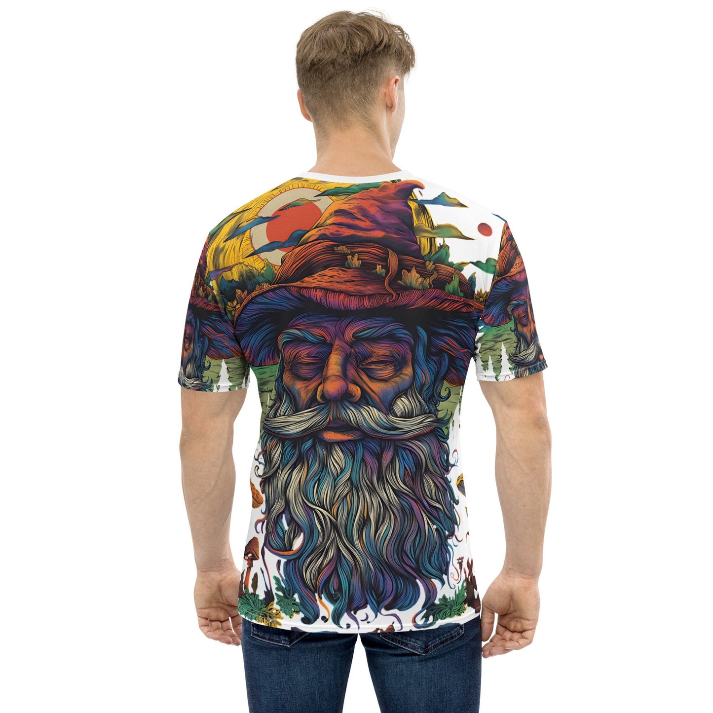 Men’s Psychedelic Hippie Design T-Shirt - Vibrant All - Over Print Tee - Sublimegifts4u.com