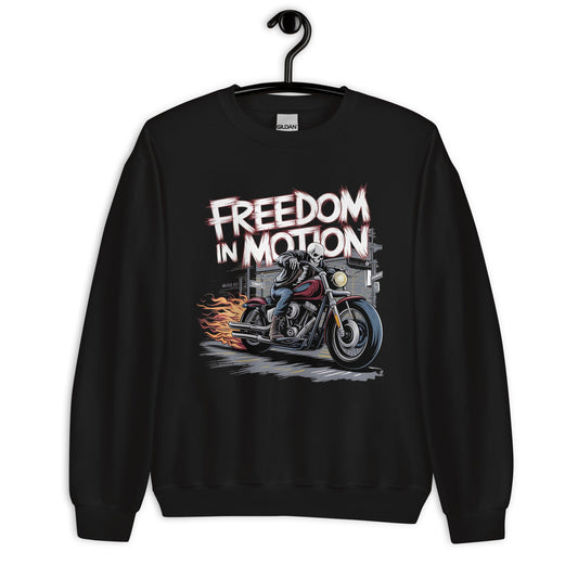 Men’s Sweatshirt – "Freedom in Motion" Skeleton Motorcycle Design - Sublimegifts4u.com